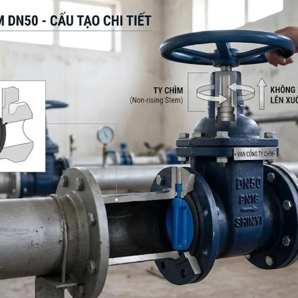 Van cổng ty chìm DN50 là gì? Cấu tạo, ứng dụng và cách chọn