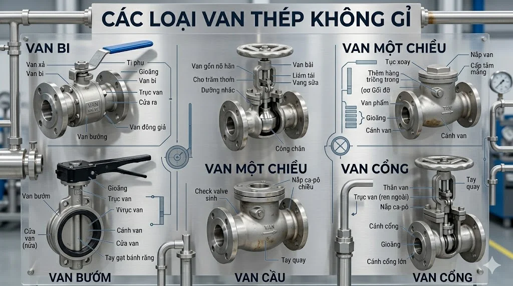 Các loại Stainless Steel Valve phổ biến