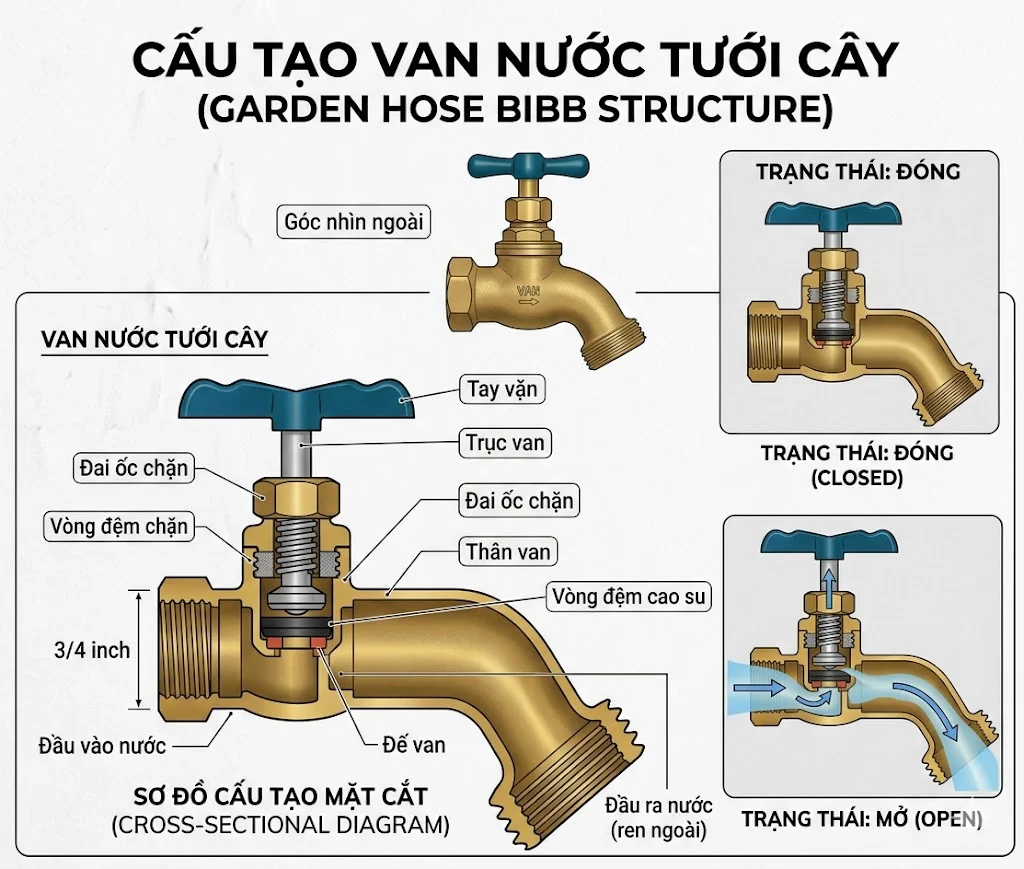 Các loại van tưới cây phổ biến
